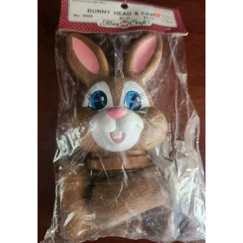 Fibre Craft Brown Bunny Head and Paws Crocheting Crafting Crafts 6908 NIP 5.5
